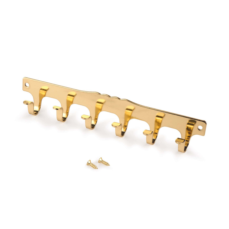 6-Hook Strip - Brass Plated